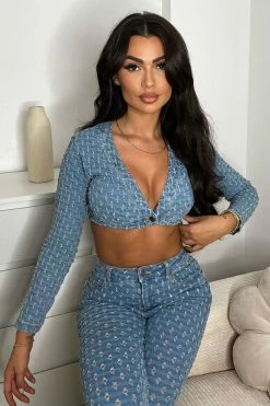 Fashion Nova Matching Separates Best Wishes Denim Jacket - Light Wash