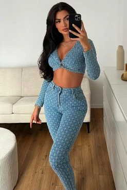 Fashion Nova Best Wishes Skinny Jeans - Light Wash Matching Separates