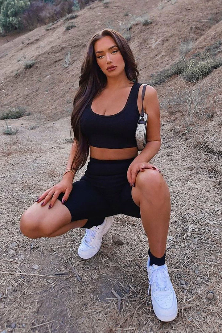 Fashion Nova Bondoc Biker Short Set - Black