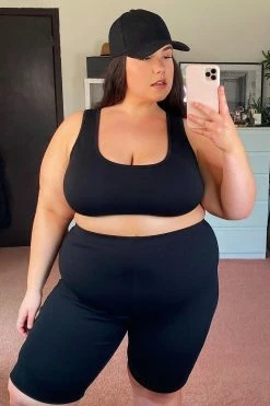 Fashion Nova Bondoc Biker Short Set - Black