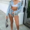 Fashion Nova Can't Keep Up Denim Jacket - Light Blue Wash