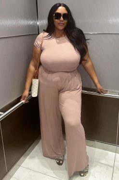 Fashion Nova Chosen One Pant Set - Taupe
