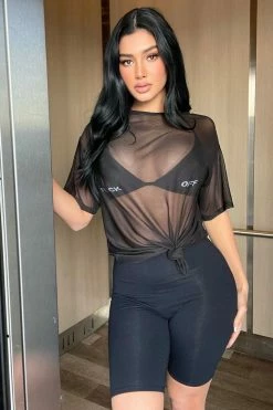 Fashion Nova Clear Signs Biker Short Set - Black Biker Short Sets