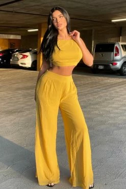 Fashion Nova Do You Wanna Bet? Set - Mustard