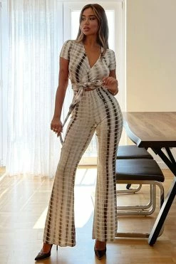 Fashion Nova Don't Waste My Time Tie Dye Pant Set - Olive Wide Leg Sets