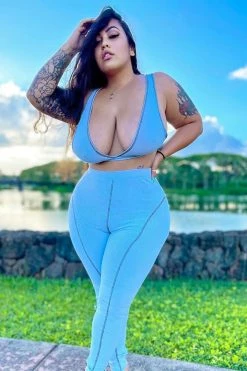 Fashion Nova Legging Sets Had Me At Hello Legging Set - Light Blue