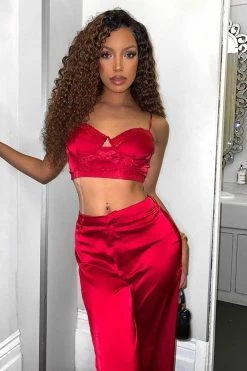 Fashion Nova Wide Leg Sets In Your Dreams Pant Set - Burgundy