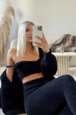 Fashion Nova Living In It 3 Piece Legging Set - Black Legging Sets