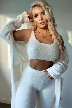 Fashion Nova Living In It 3 Piece Legging Set - Ivory Legging Sets