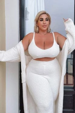 Fashion Nova Living In It 3 Piece Legging Set - Ivory Legging Sets