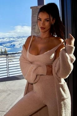 Fashion Nova Living In It 3 Piece Legging Set - Taupe Legging Sets