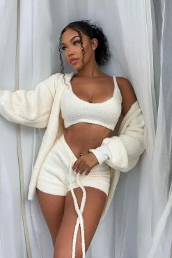Fashion Nova Living In It Cozy 3 Piece Set - Ivory Sweater Sets
