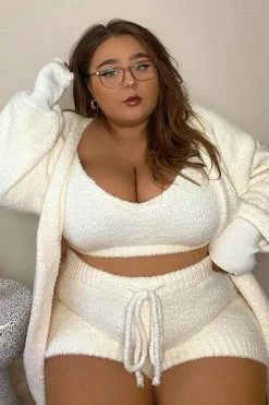 Fashion Nova Living In It Cozy 3 Piece Set - Ivory Sweater Sets