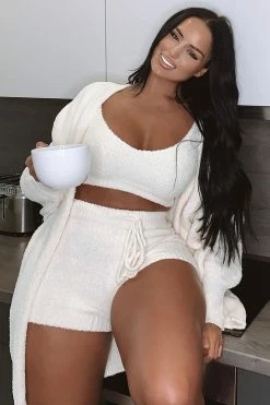 Fashion Nova Living In It Cozy 3 Piece Set - Ivory Sweater Sets