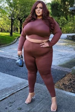 Fashion Nova Meet At My Favorite Spot Legging Set - Brown