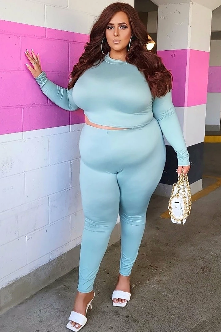 Fashion Nova Meet At My Favorite Spot Legging Set - Teal Legging Sets