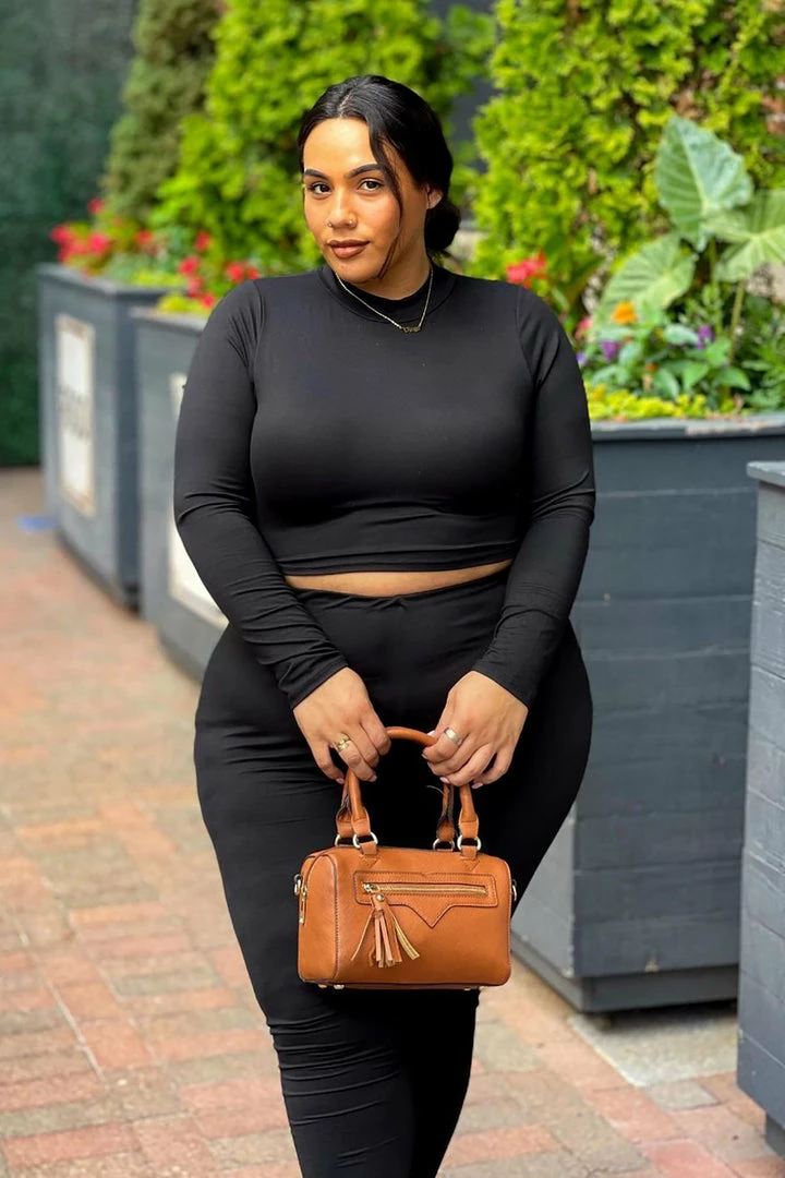 Fashion Nova Meet At My Favorite Spot Legging Set - Black Legging Sets