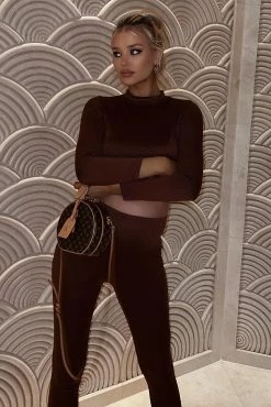 Fashion Nova Meet At My Favorite Spot Legging Set - Brown