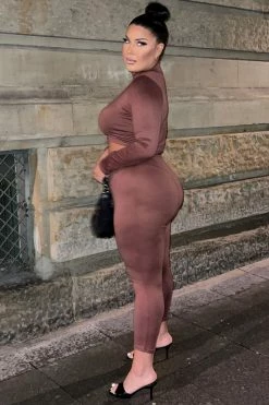 Fashion Nova Meet At My Favorite Spot Legging Set - Brown