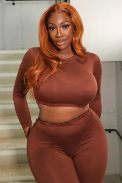 Fashion Nova Meet At My Favorite Spot Legging Set - Brown