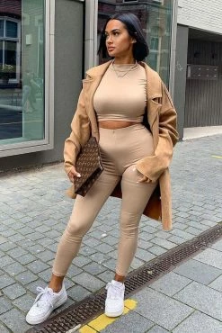 Fashion Nova Legging Sets Meet At My Favorite Spot Legging Set - Taupe