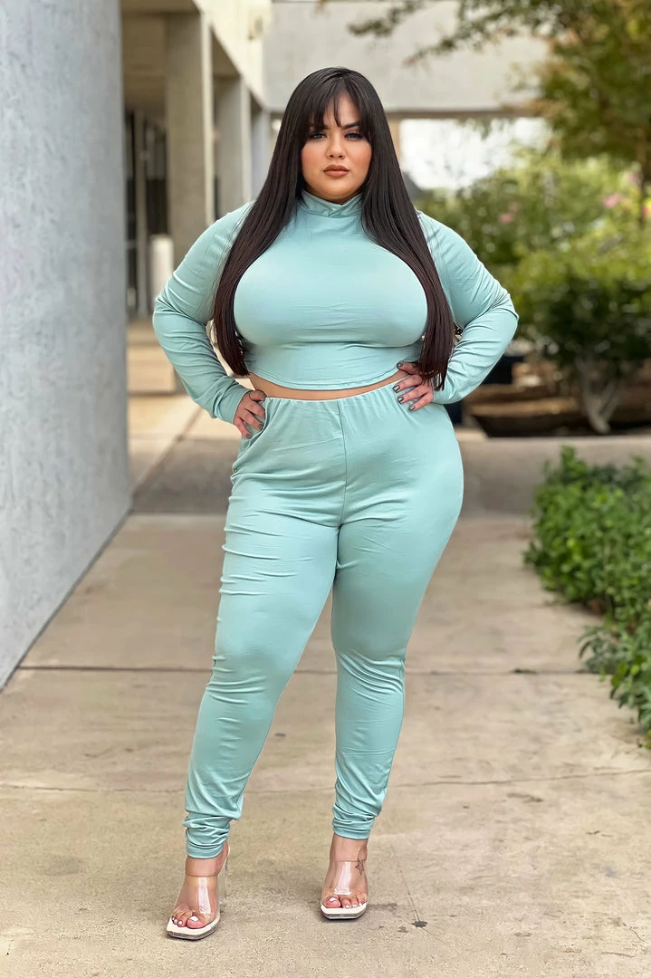 Fashion Nova Meet At My Favorite Spot Legging Set - Teal Legging Sets