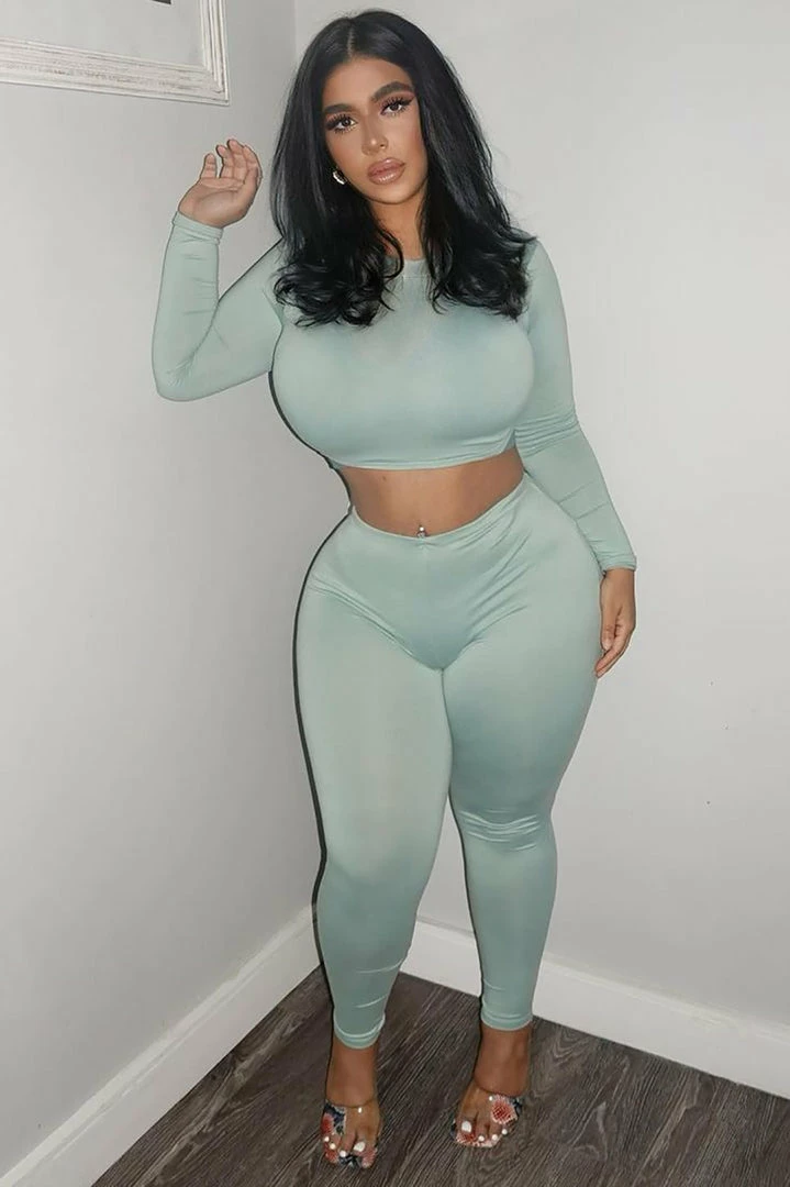 Fashion Nova Meet At My Favorite Spot Legging Set - Teal Legging Sets
