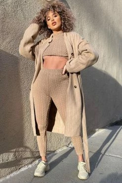 Fashion Nova Mountain Dreams Pant Set - Taupe Legging Sets