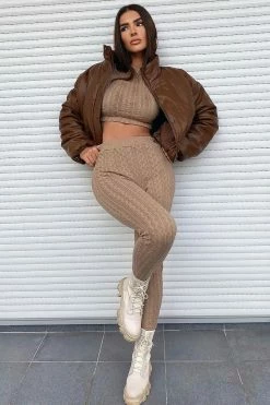 Fashion Nova Mountain Dreams Pant Set - Taupe Legging Sets