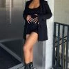 Fashion Nova Matching Separates Sasha Open Front Blazer - Black