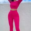 Fashion Nova Sweater Sweetie Pant Set - Neon Pink