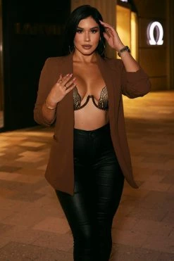 Fashion Nova The Celine Blazer - Brown