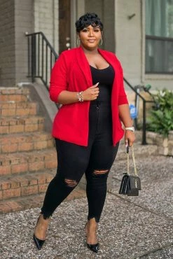 Fashion Nova The Celine Blazer - Red