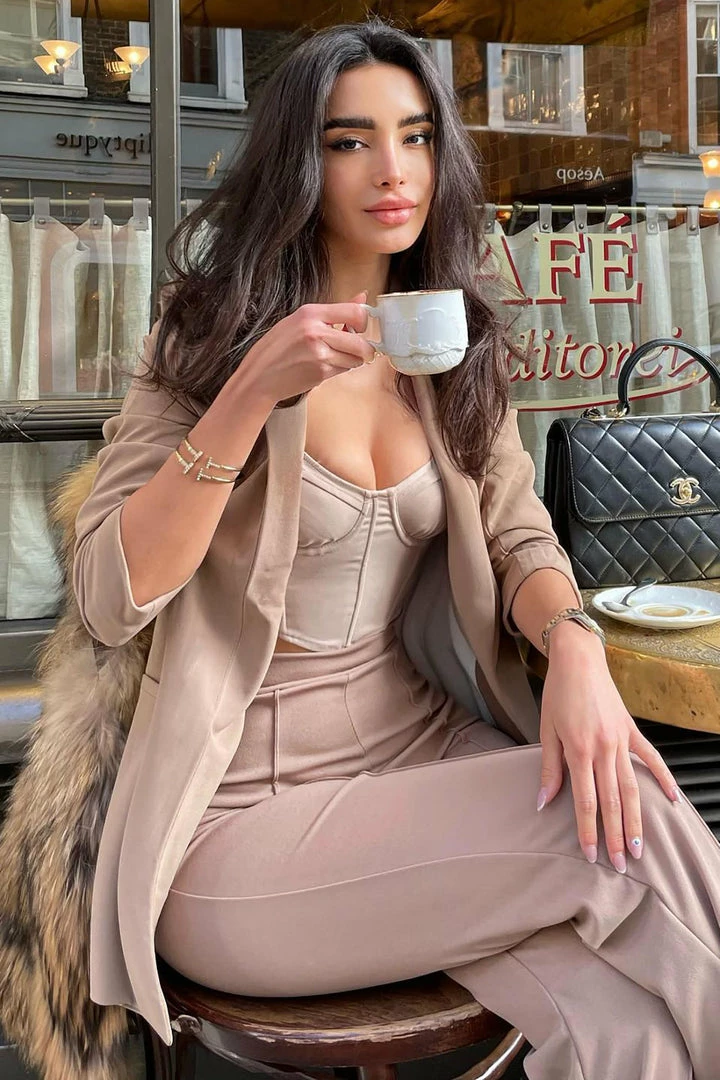 Fashion Nova The Celine Blazer - Taupe Matching Separates