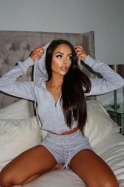 Fashion Nova Sweatshirt Sets The OG Trendsetter Velour Short Set - Heather Grey