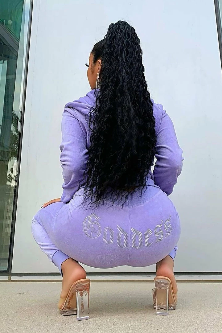 Fashion Nova The Original Trendsetter Goddess Velour Set - Lavender
