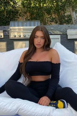 Fashion Nova Totally Ribbed Set - Black Legging Sets