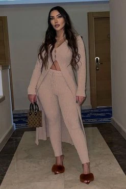 Fashion Nova Legging Sets Warm It Up Sweater Legging Set - Taupe