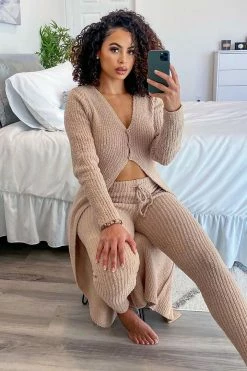Fashion Nova Legging Sets Warm It Up Sweater Legging Set - Taupe