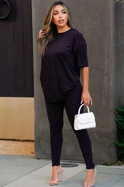 Fashion Nova Weekend Vibes Legging Set - Black