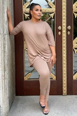 Fashion Nova Weekend Vibes Legging Set - Mocha Legging Sets