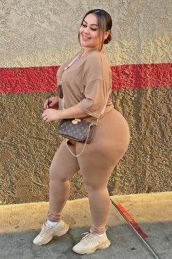 Fashion Nova Weekend Vibes Legging Set - Mocha Legging Sets