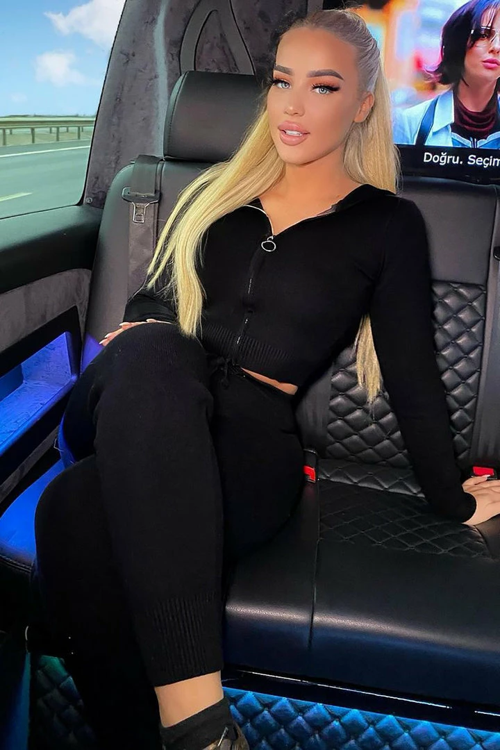 Fashion Nova What's Good Sweater Legging Set - Black Legging Sets